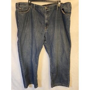 True‎ Nation Jeans Men's Size 54x30 Relaxed Fit Faded Denim Blue Stretch Denim